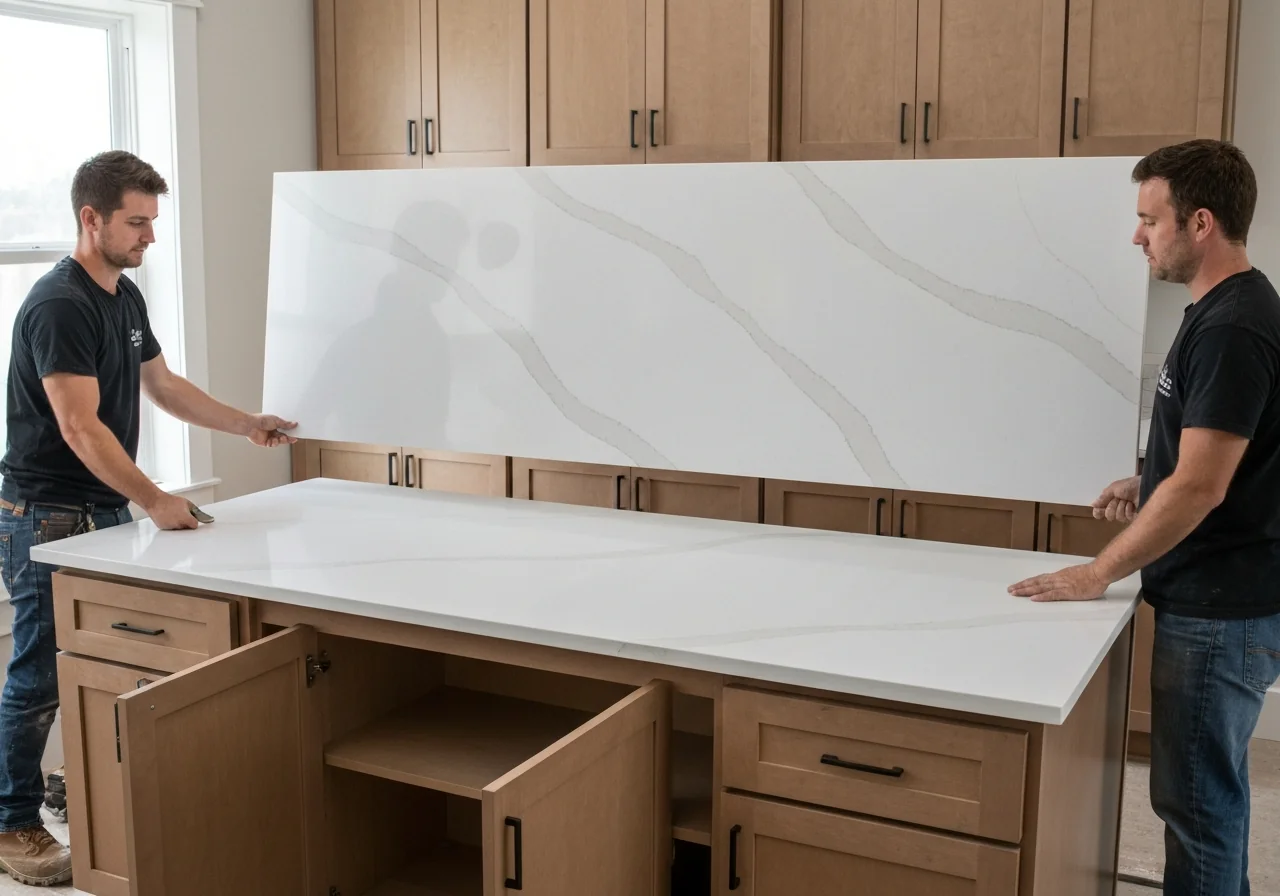 Quartz countertop installation Denver kitchen