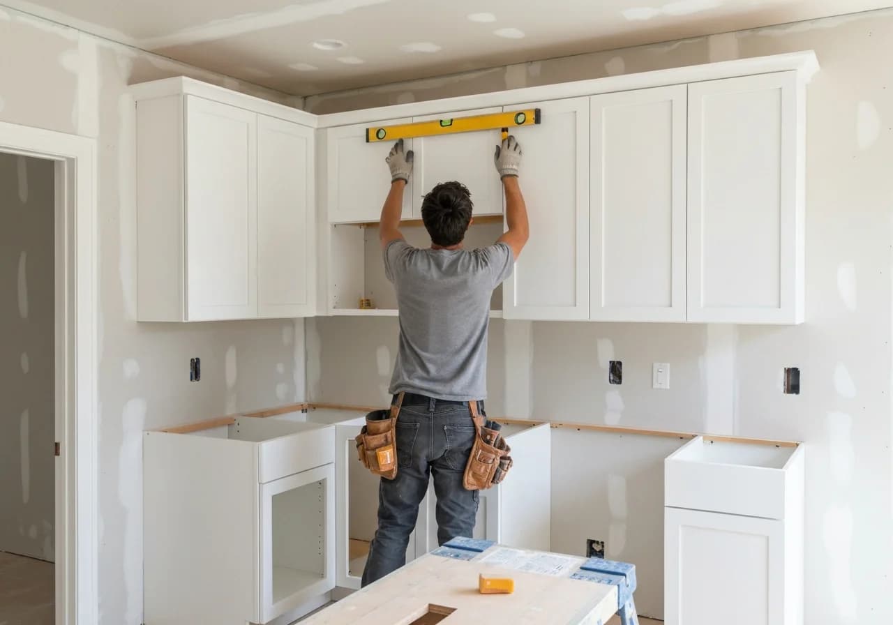Cabinet installation in Denver kitchen